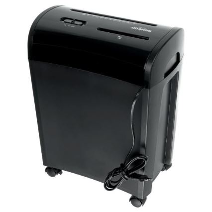 Sencor - Trituradora de CD y papel A4 capacidad 14 l 230V negra