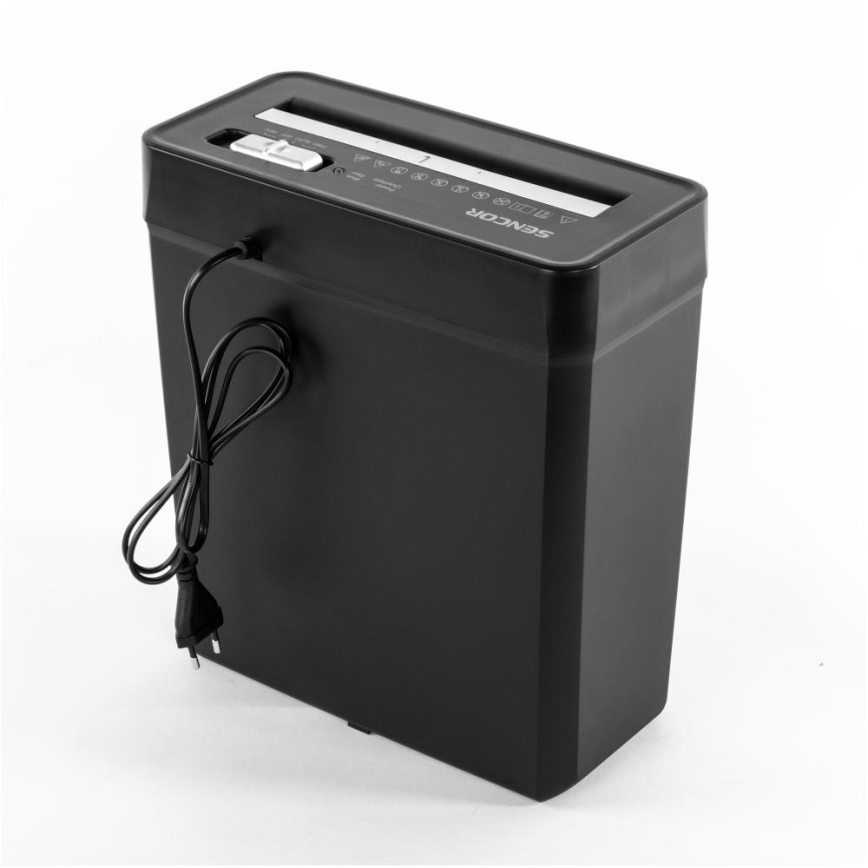 Sencor - Trituradora de papel A4 volumen 10 l 190W/230V negro