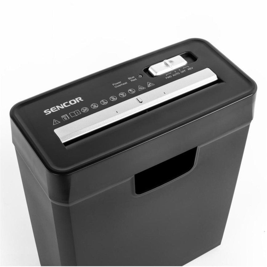 Sencor - Trituradora de papel A4 volumen 10 l 190W/230V negro