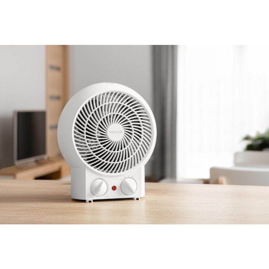 Sencor - Ventilador calefactor 1200/2000W/230V blanco