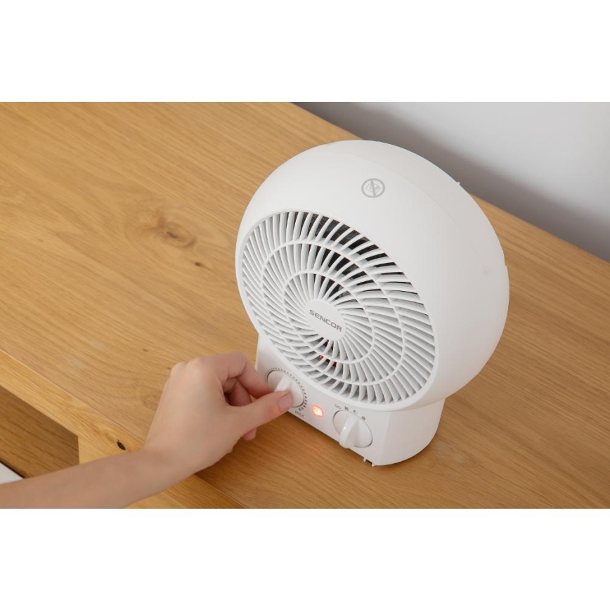 Sencor - Ventilador calefactor 1200/2000W/230V blanco