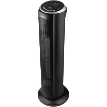 Sencor - Ventilador con elemento calefactor cerámico 1300/2200W/230V negro + mando a distancia