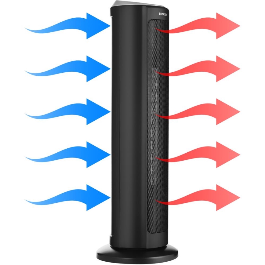 Sencor - Ventilador con elemento calefactor cerámico 1300/2200W/230V negro + mando a distancia