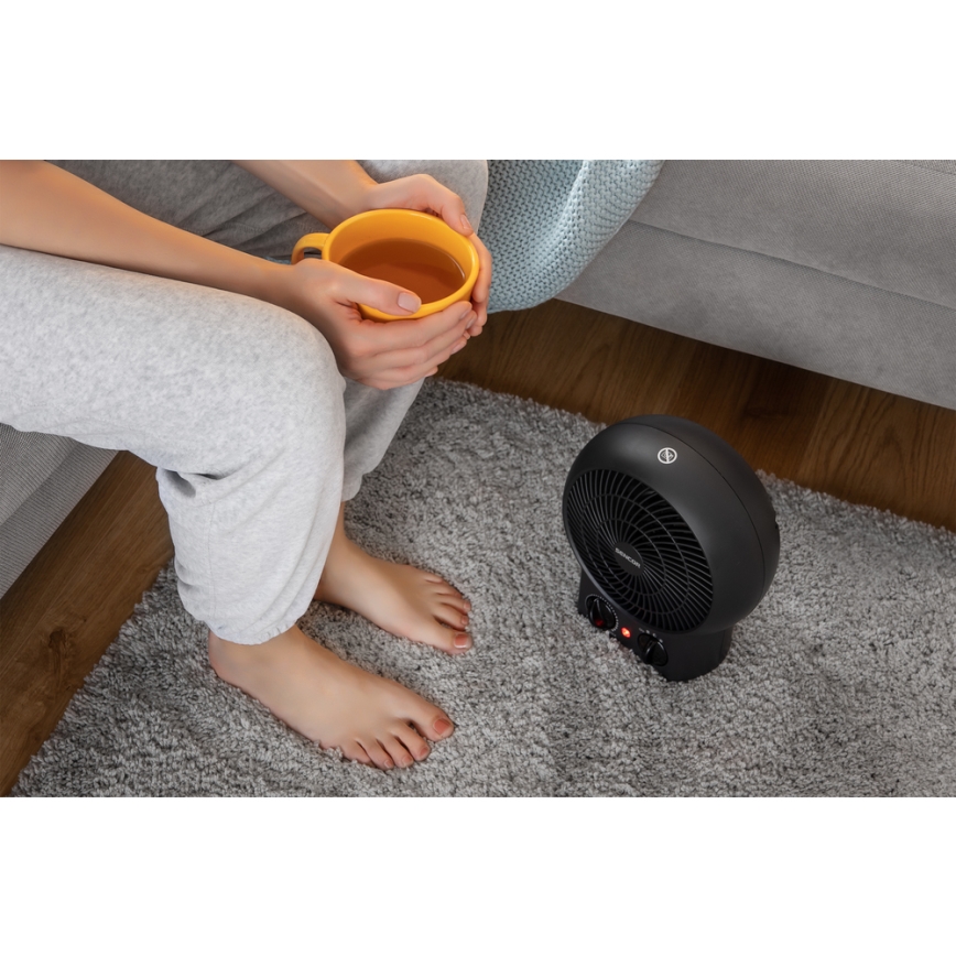 Sencor - Ventilador con elemento calefactor 1200/2000W/230V negro