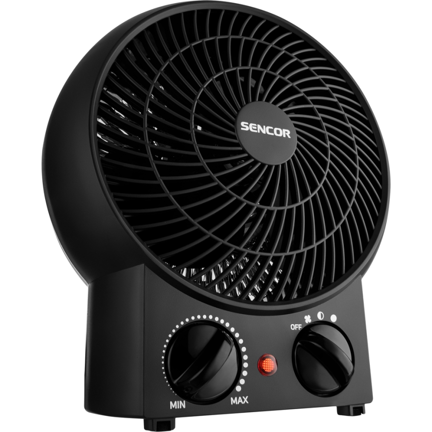 Sencor - Ventilador con elemento calefactor 1200/2000W/230V negro