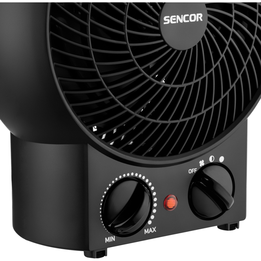 Sencor - Ventilador con elemento calefactor 1200/2000W/230V negro