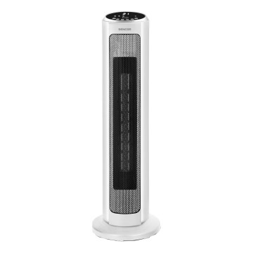 Sencor - Ventilador con elemento calefactor cerámico 2200W/230V Wi-Fi blanco + control remoto