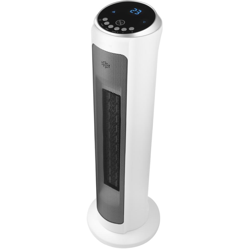 Sencor - Ventilador con elemento calefactor cerámico 2200W/230V Wi-Fi blanco + control remoto