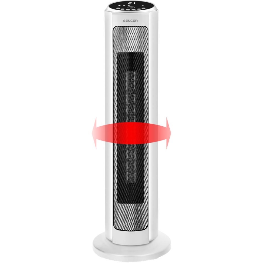 Sencor - Ventilador con elemento calefactor cerámico 2200W/230V Wi-Fi blanco + control remoto