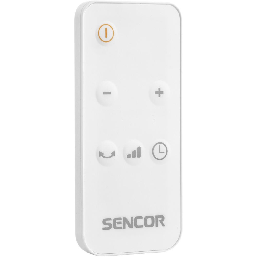 Sencor - Ventilador con elemento calefactor cerámico 2200W/230V Wi-Fi blanco + control remoto