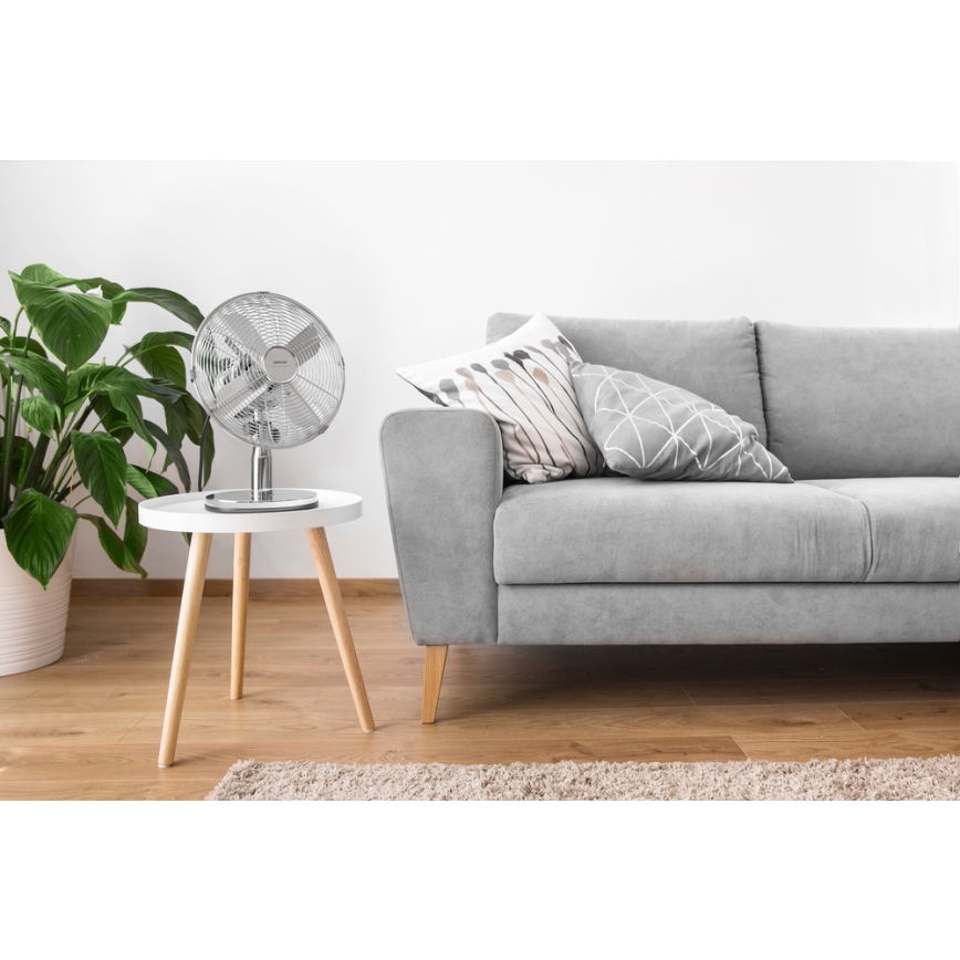Sencor - Ventilador de mesa 30W/230V cromo brillante