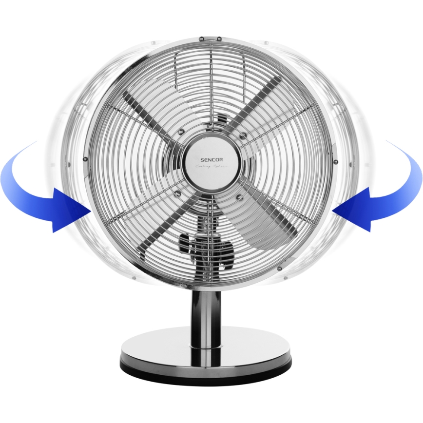 Sencor - Ventilador de mesa 30W/230V cromo brillante