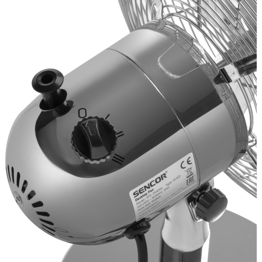 Sencor - Ventilador de mesa 30W/230V cromo brillante
