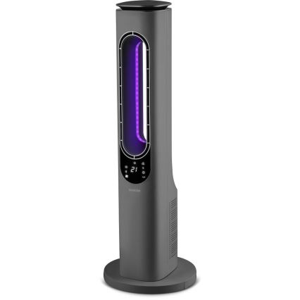 Sencor - Ventilador de torre sin aspas con calefactor cerámico 1200/2000 W, 230 V, antracita + mando a distancia