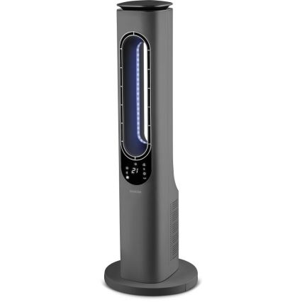 Sencor - Ventilador de torre sin aspas con calefactor cerámico 1200/2000 W, 230 V, antracita + mando a distancia