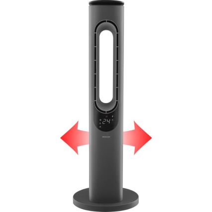 Sencor - Ventilador de torre sin aspas con calefactor cerámico 1200/2000 W, 230 V, antracita + mando a distancia