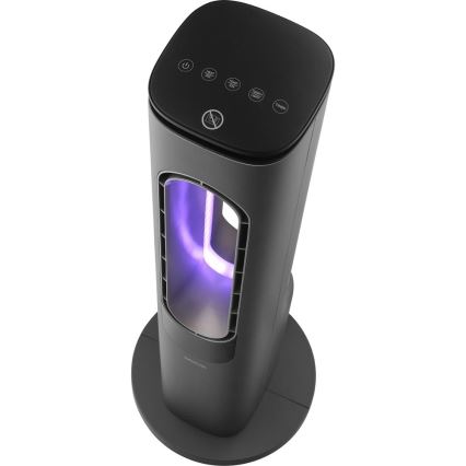 Sencor - Ventilador de torre sin aspas con calefactor cerámico 1200/2000 W, 230 V, antracita + mando a distancia