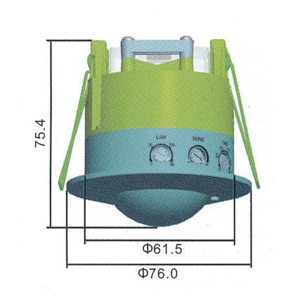 Sensor de movimiento de techo de microondas MW B 360° 1200W/230V blanco