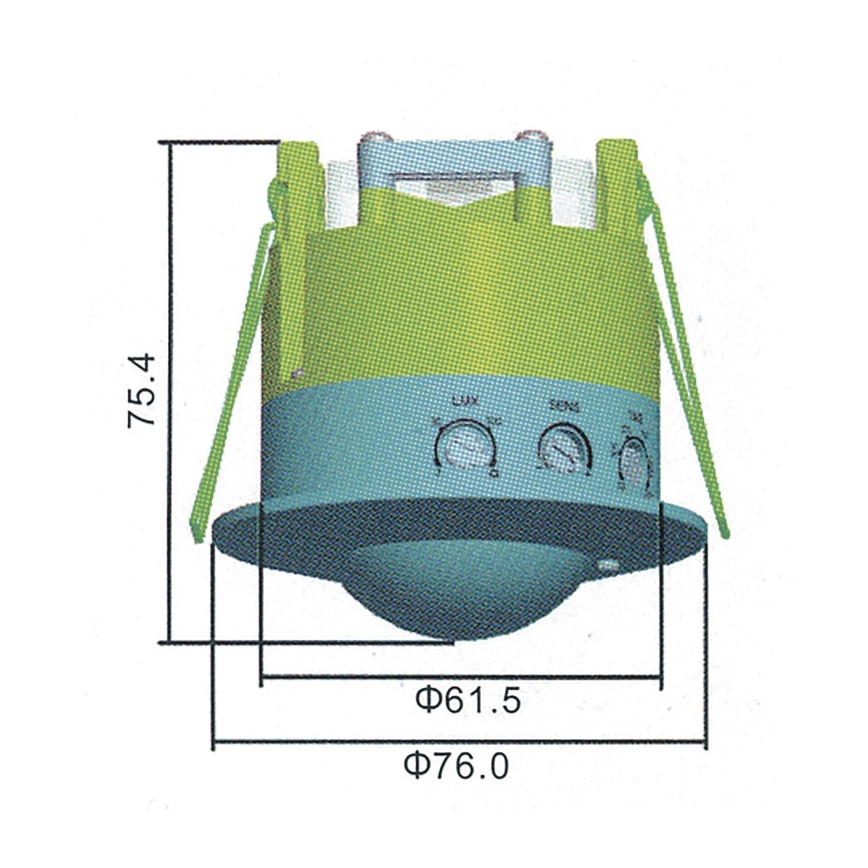 Sensor de movimiento de techo de microondas MW B 360° 1200W/230V blanco