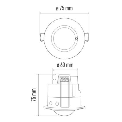 Sensor de movimiento de techo de microondas MW B 360° 1200W/230V blanco
