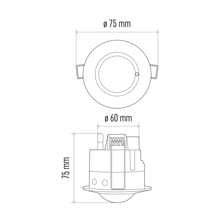 Sensor de movimiento de techo de microondas MW B 360° 1200W/230V blanco
