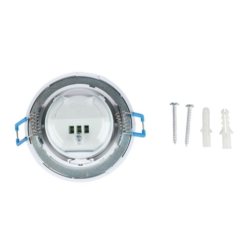 Sensor de movimiento empotrable PIR 360° 400W/230V blanco
