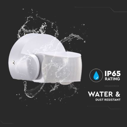Sensor de movimiento exterior por infrarrojos 180/360° 600W/230V IP65 blanco