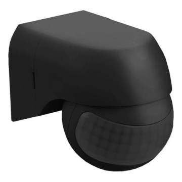 Sensor de movimiento PIR 180° IP44 negro