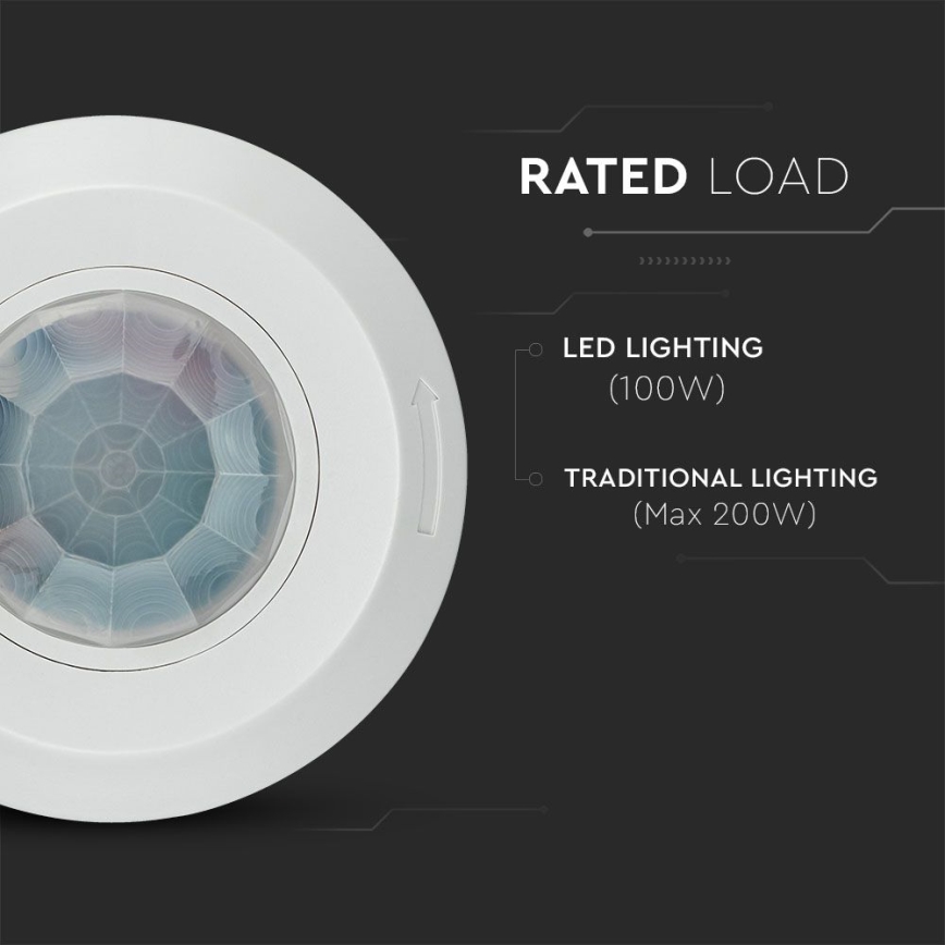 Sensor de movimiento por infrarrojos 360° 200W/230V blanco