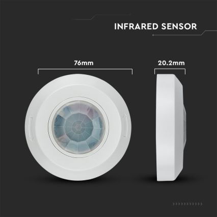 Sensor de movimiento por infrarrojos 360° 200W/230V blanco