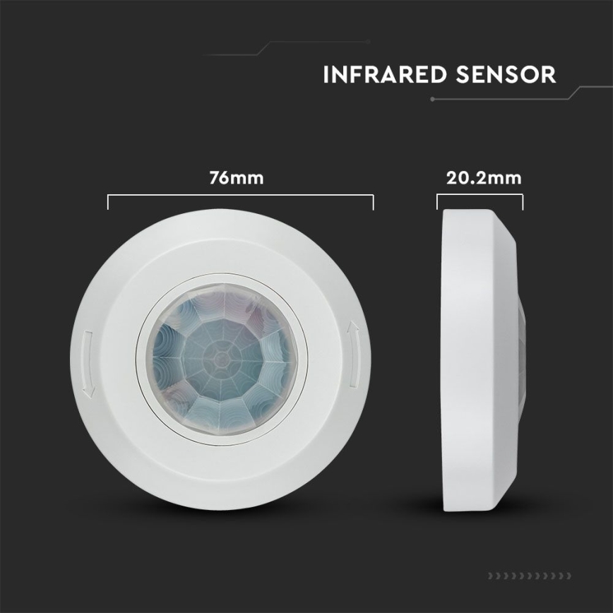 Sensor de movimiento por infrarrojos 360° 200W/230V blanco