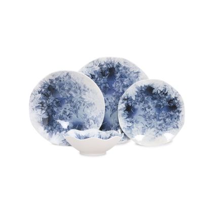 Servicio de vajilla de 24 piezas azul/porcelana