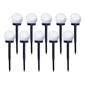 SET 10x Lámpara solar LED LED/0,12W/1,2V 6500K IP44 negro/blanco