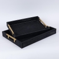 SET 2x Bandeja decorativa 40x30/34x24 cm negro