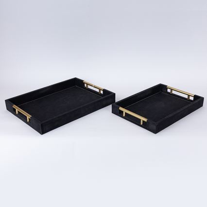 SET 2x Bandeja decorativa 40x30/34x24 cm negro