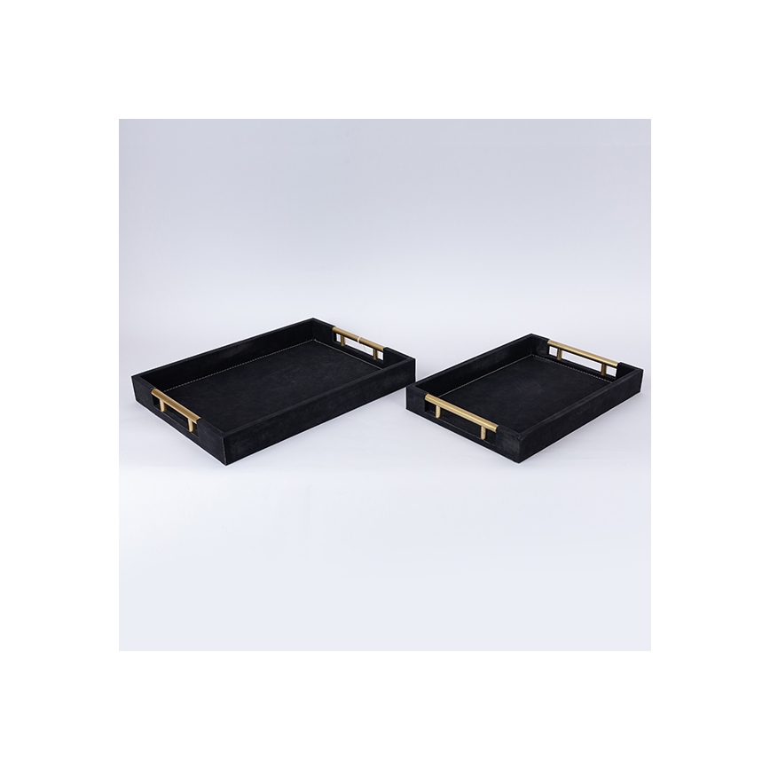 SET 2x Bandeja decorativa 40x30/34x24 cm negro