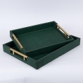 SET 2x Bandeja decorativa 40x30/34x24 cm verde