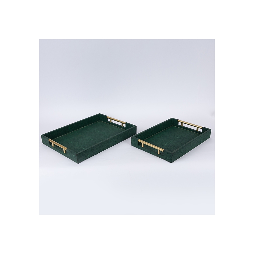 SET 2x Bandeja decorativa 40x30/34x24 cm verde