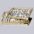 SET 2x Bandeja decorativa 40x30/35x25 cm dorado