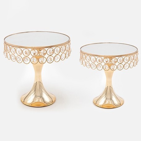 SET 2x Bandeja decorativa diá. 20/25 cm dorado