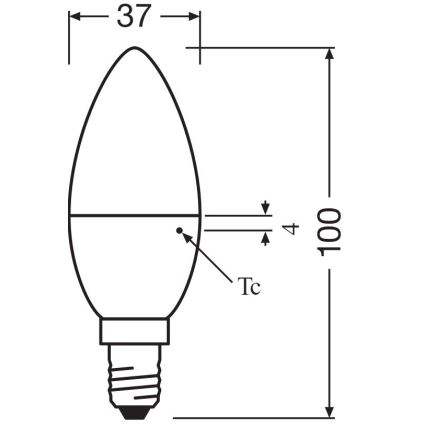 SET 2x Bombilla LED B38 E14/4,9W/230V 3000K - Osram