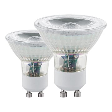 SET 2x Bombilla LED GU10/3,4W 3000K - Eglo 11475