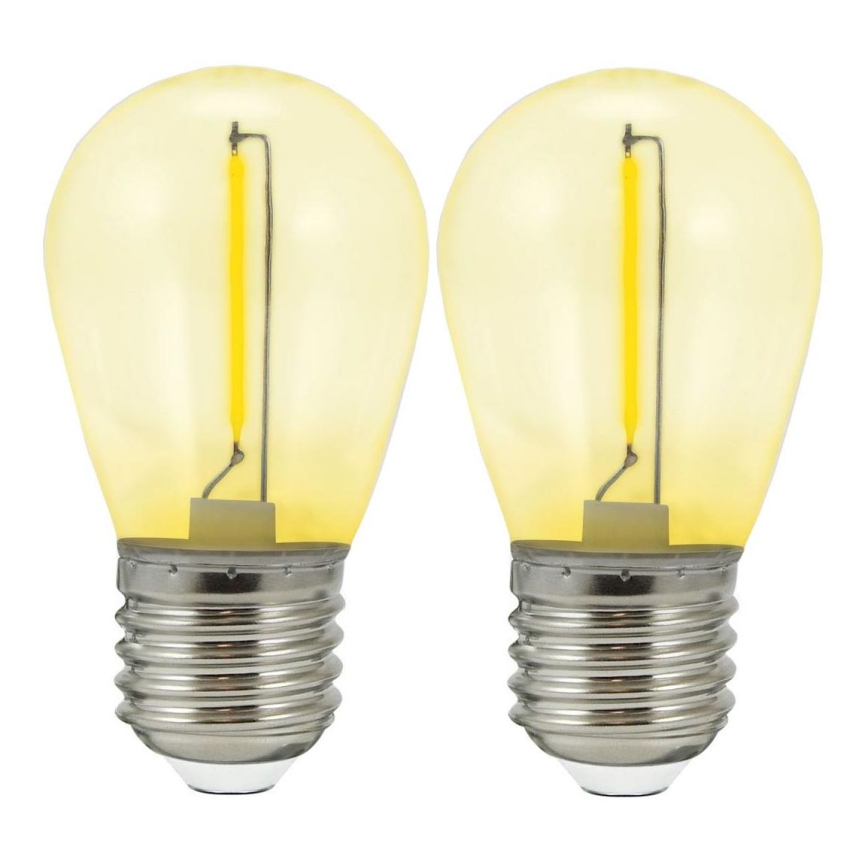 SET 2x Bombilla LED PARTY E27/0,3W/36V amarillo