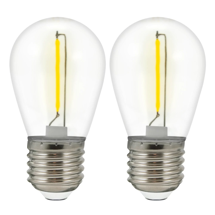 SET 2x Bombilla LED PARTY E27/0,3W/36V amarillo
