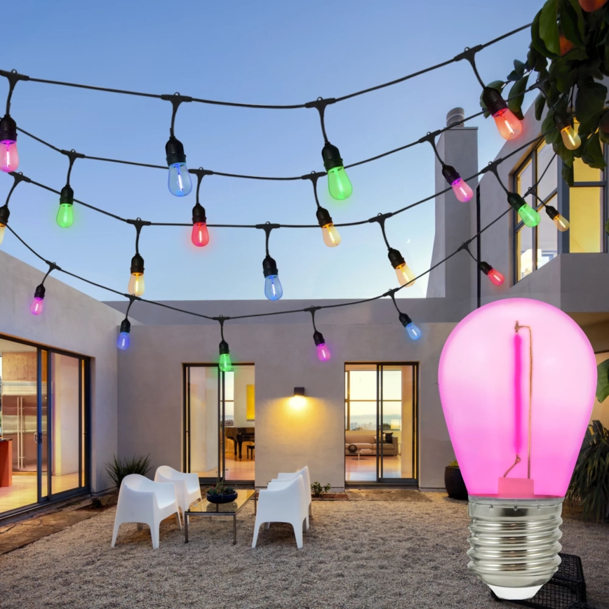 SET DE 2x Bombilla LED PARTY E27/0,3W/36V morada