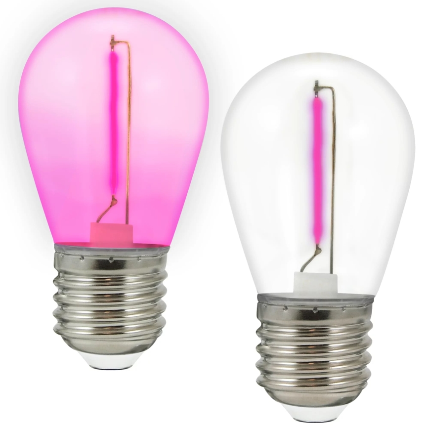 SET DE 2x Bombilla LED PARTY E27/0,3W/36V morada