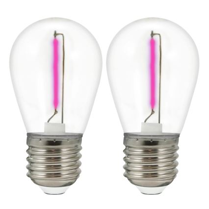 SET DE 2x Bombilla LED PARTY E27/0,3W/36V morada