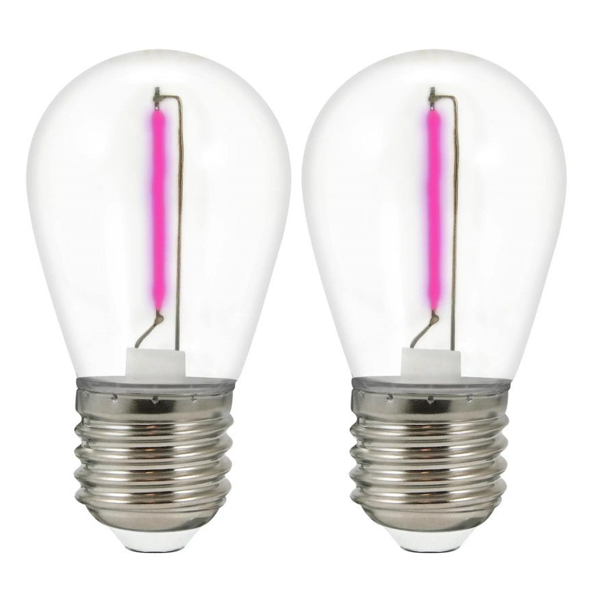 SET DE 2x Bombilla LED PARTY E27/0,3W/36V morada