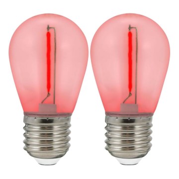 SET 2x Bombilla LED PARTY E27/0,3W/36V roja
