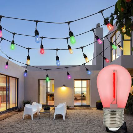 SET 2x Bombilla LED PARTY E27/0,3W/36V roja